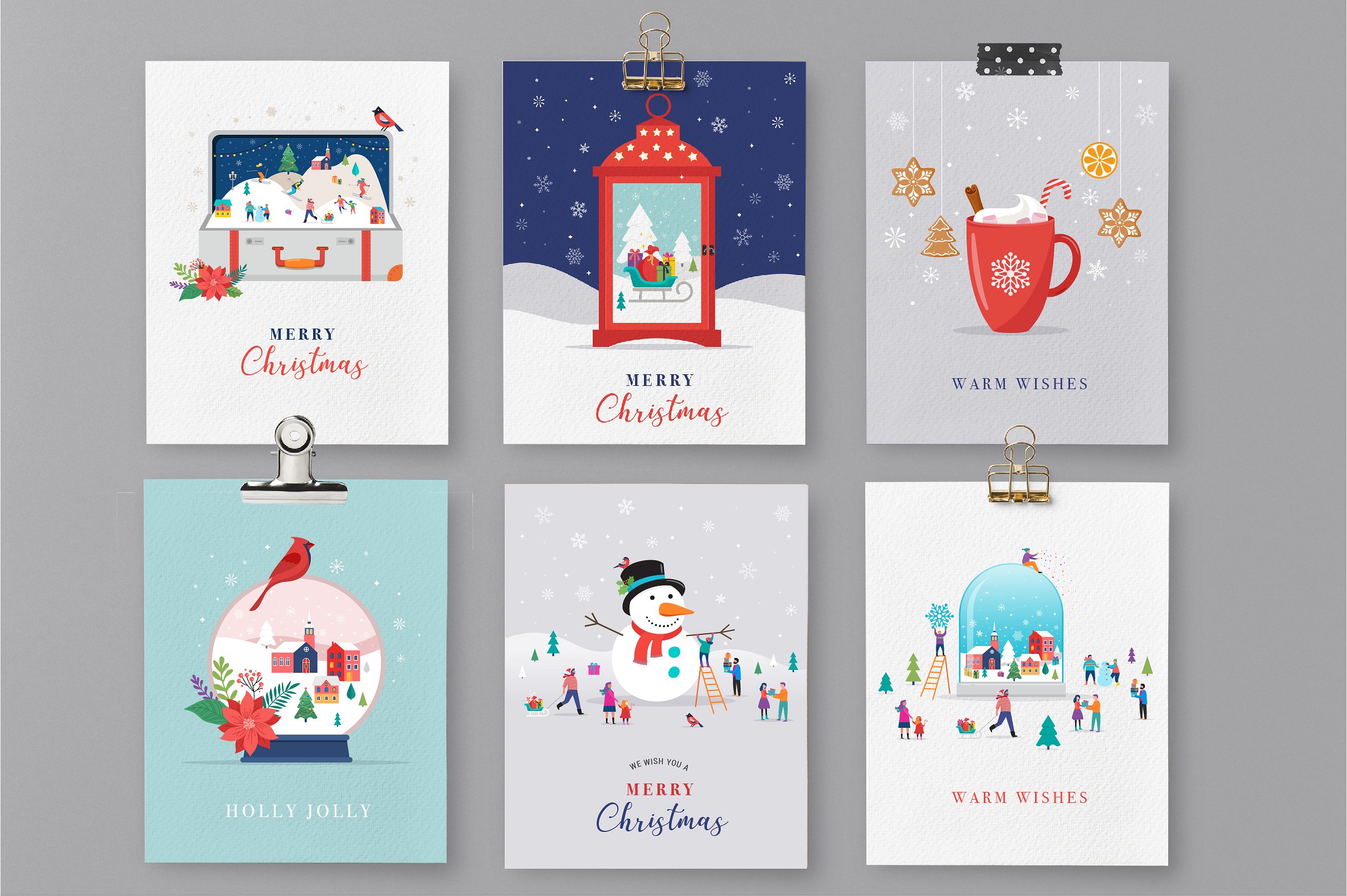 充满冬季魔力的圣诞节日手绘插画 Winter Magic – Christmas scenes插图(6)