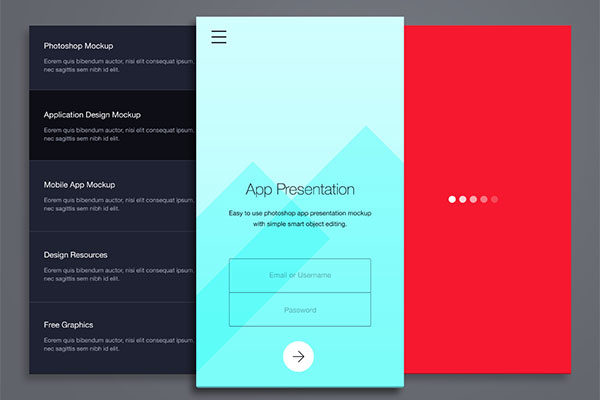 手机应用程序演示文稿UI样机