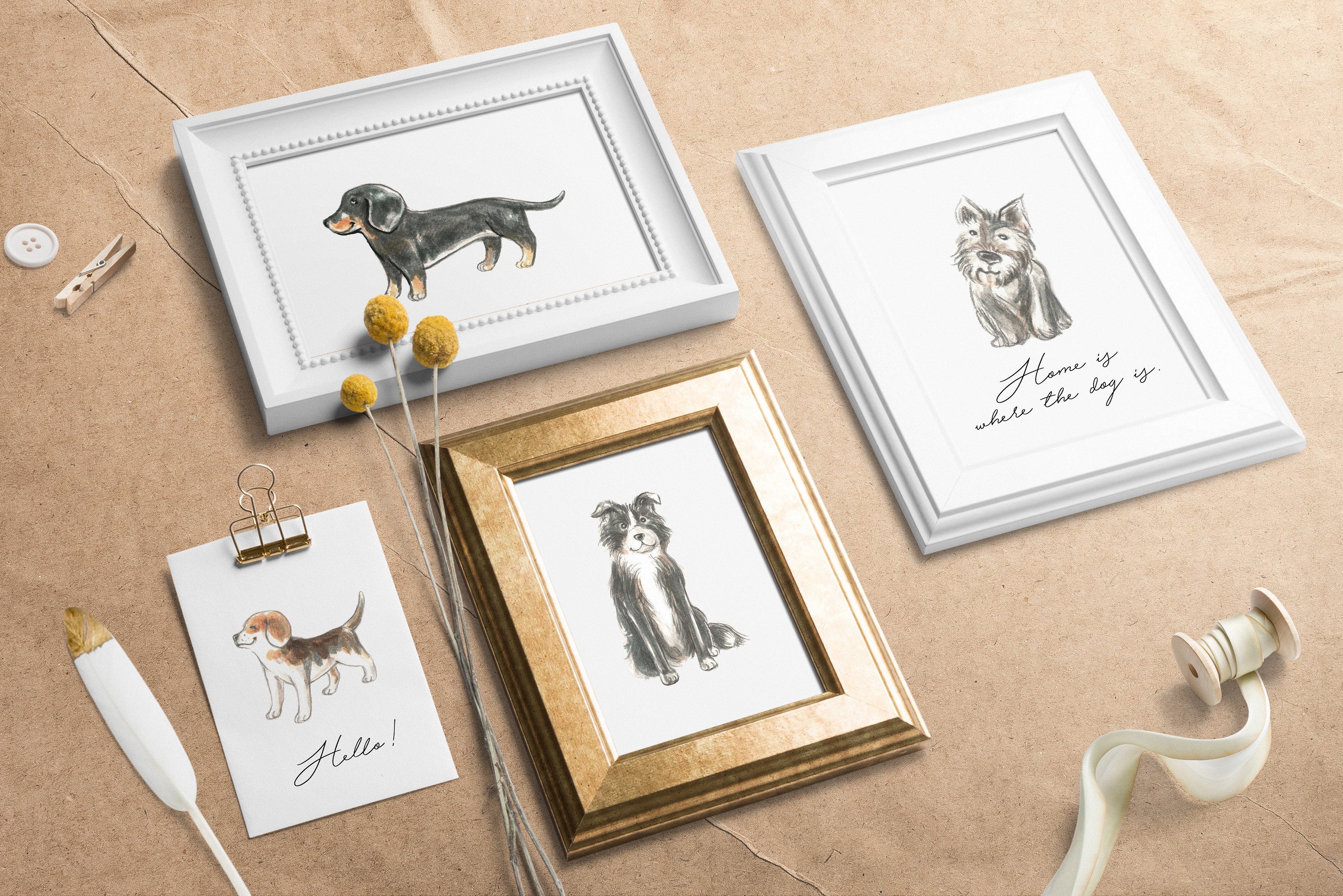 一套手绘的汪星人矢量插画素材下载[png,pdf]插图(4)