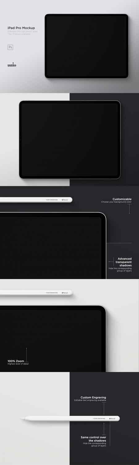 高品质的iPad Pro 12.9 英寸展示样机 IPad Pro 12,9 [psd]插图