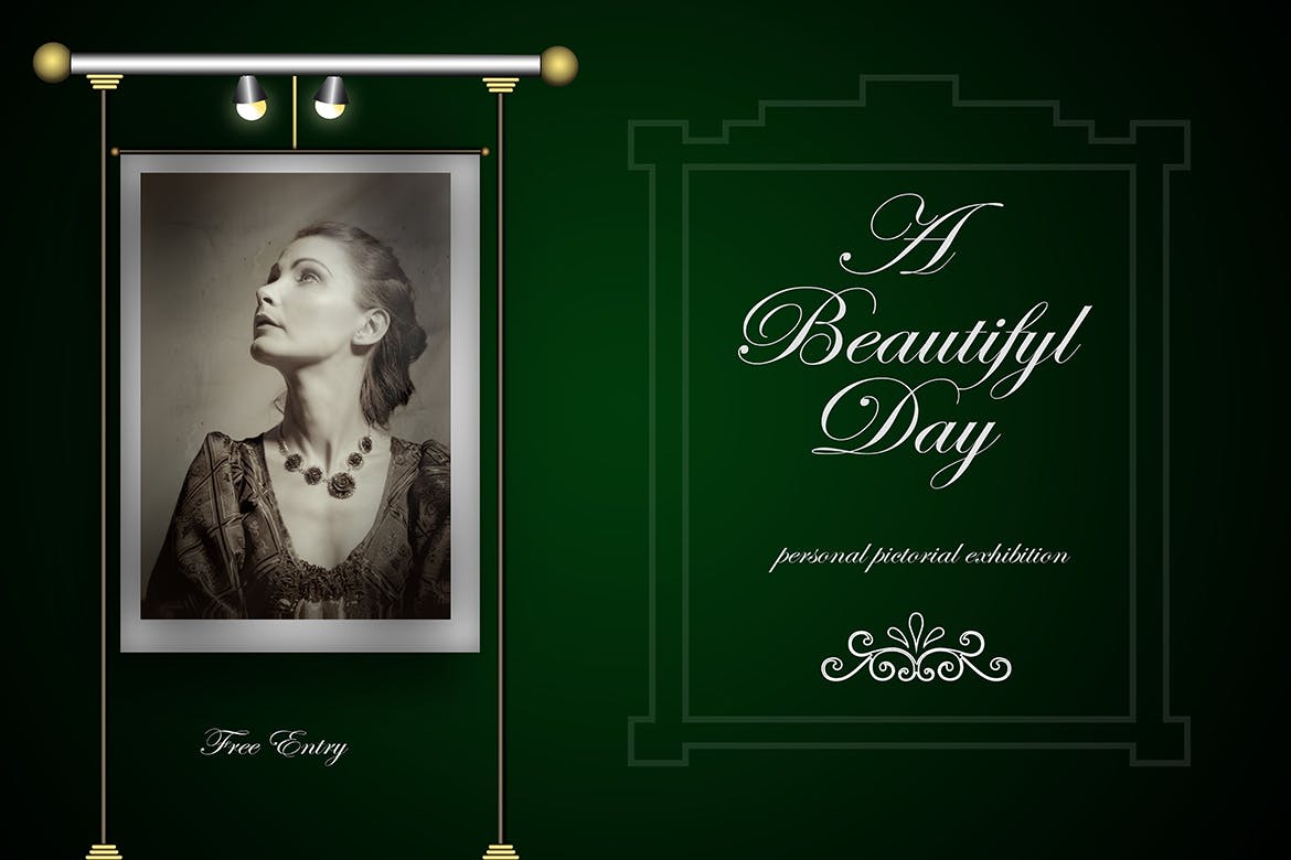 画廊预览照片/画作/海报设计样机 Exhibit插图(2)