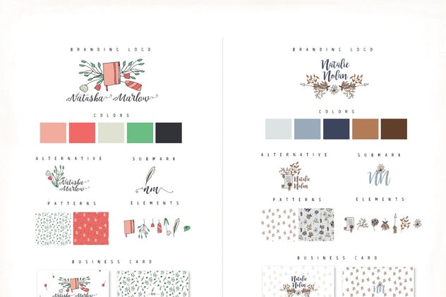 花卉/手绘个性装饰元素品牌Logo设计模板 Personal Branding Logos插图(8)