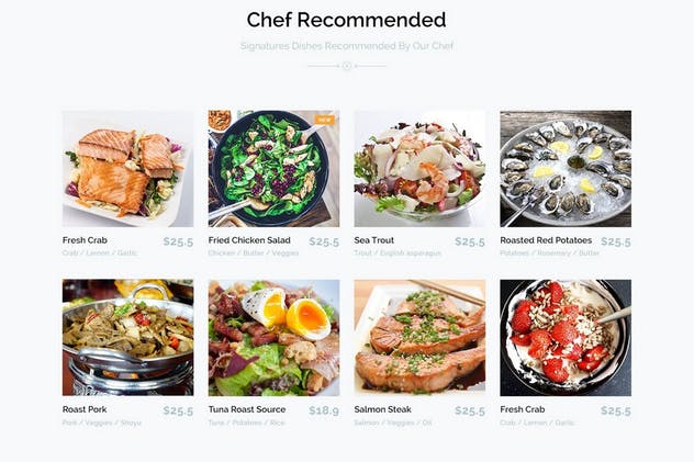 西餐厅&咖啡店品牌网站PSD设计模板 Style of Food – Restaurant & Cafe PSD Template插图(4)