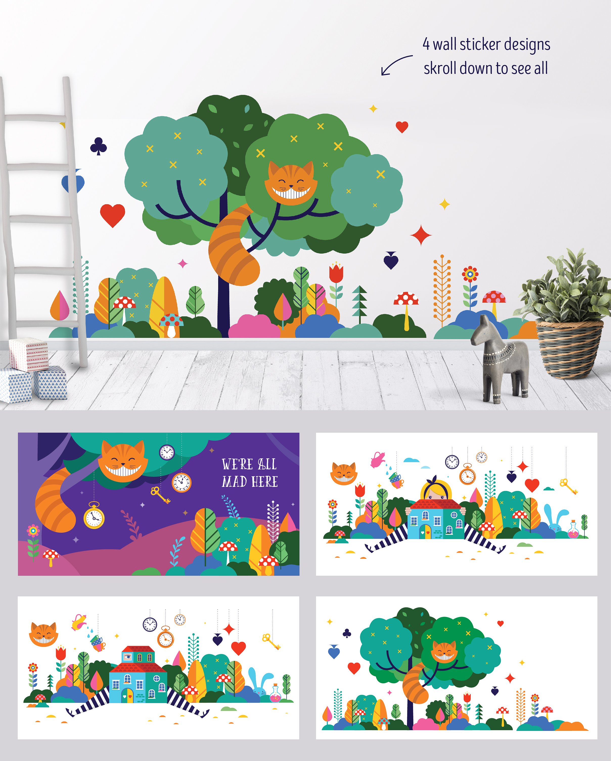 可爱卡通少女彩绘插画 Alice in the wonderland collection插图(4)