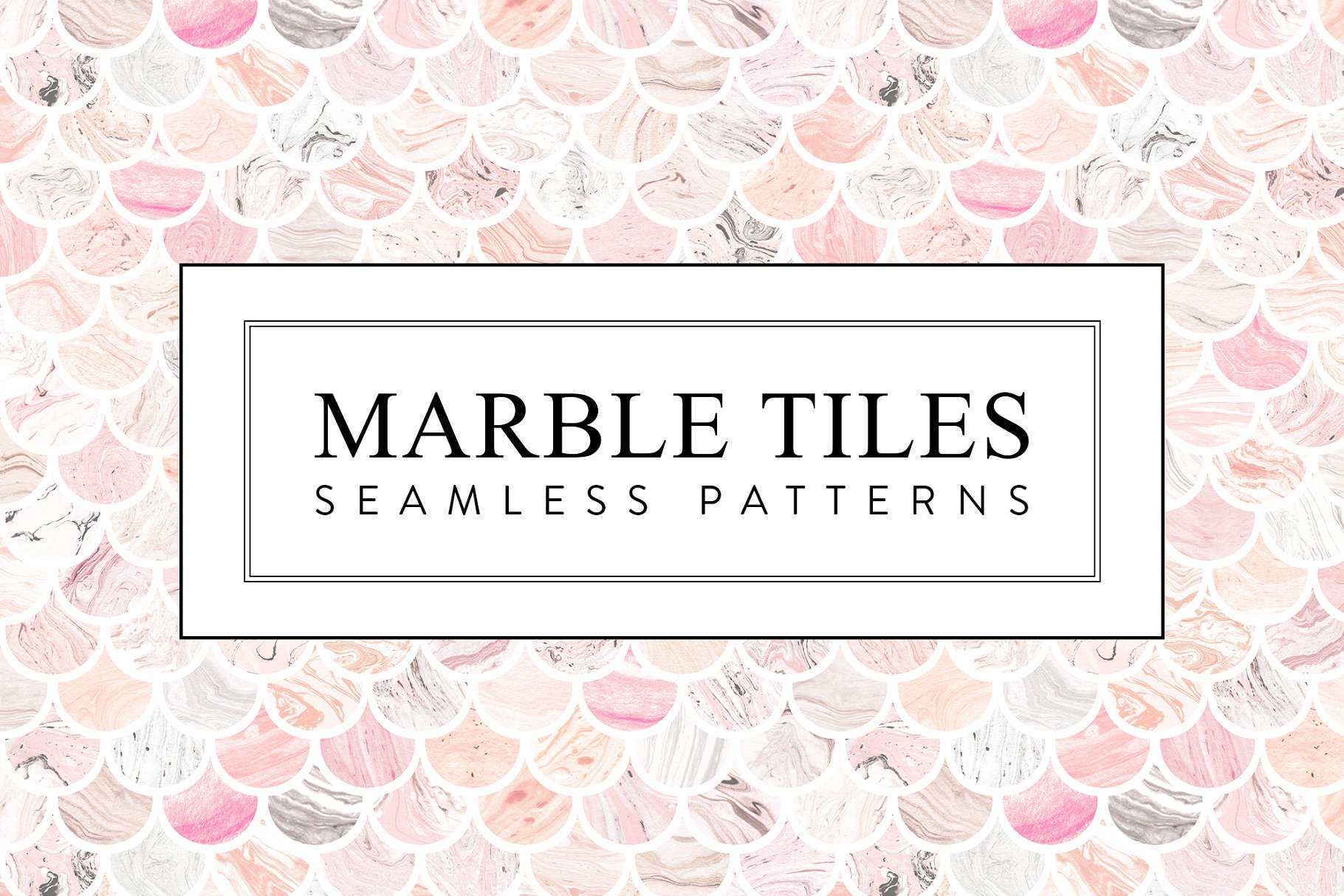 图案无缝纹理合集（银河，金色圆点，靛蓝，涂鸦，大理石瓦片，水彩画） Seamless Patterns Bundle插图(7)