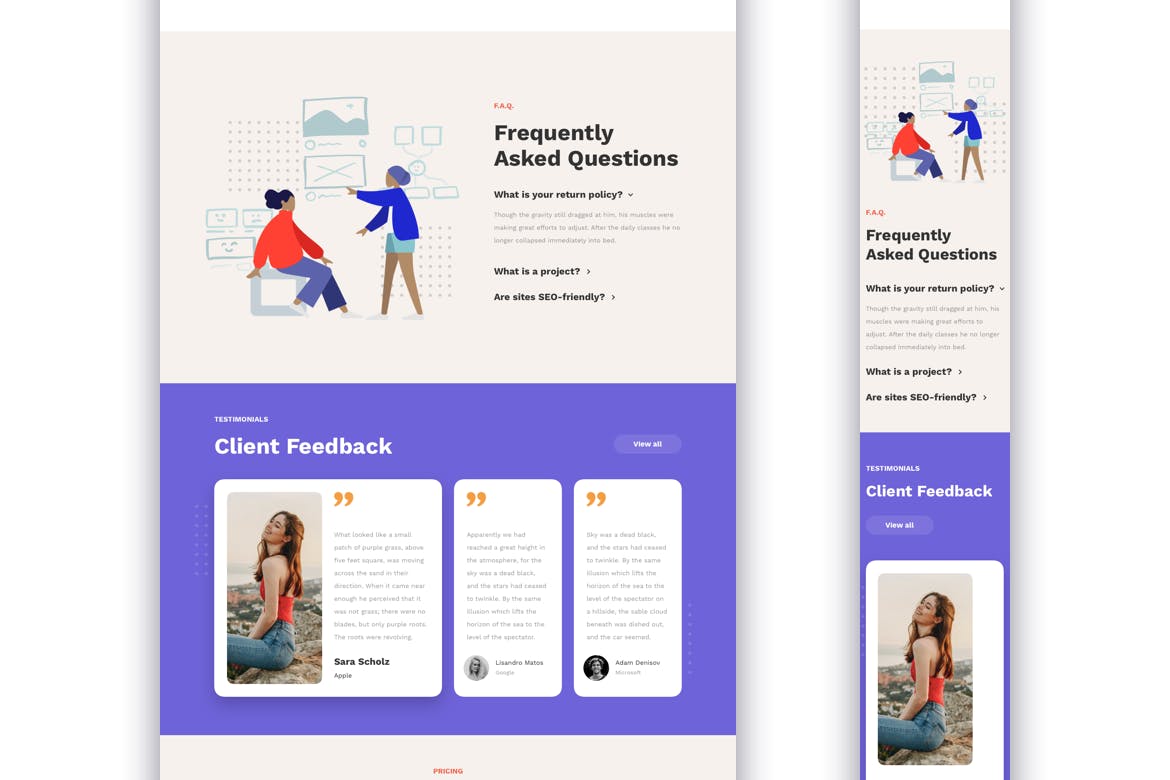 响应式代理商网站着陆页设计模板[XD, SKETCH] Agency Responsive Landing Page插图(4)
