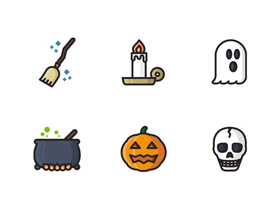 Halloween Colorful Icons素材之家精选sketch素材
