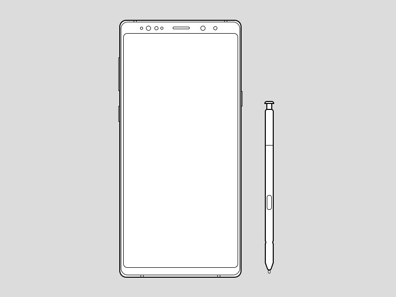 三星 Galaxy Note9 线框模型素材之家精选sketch素材