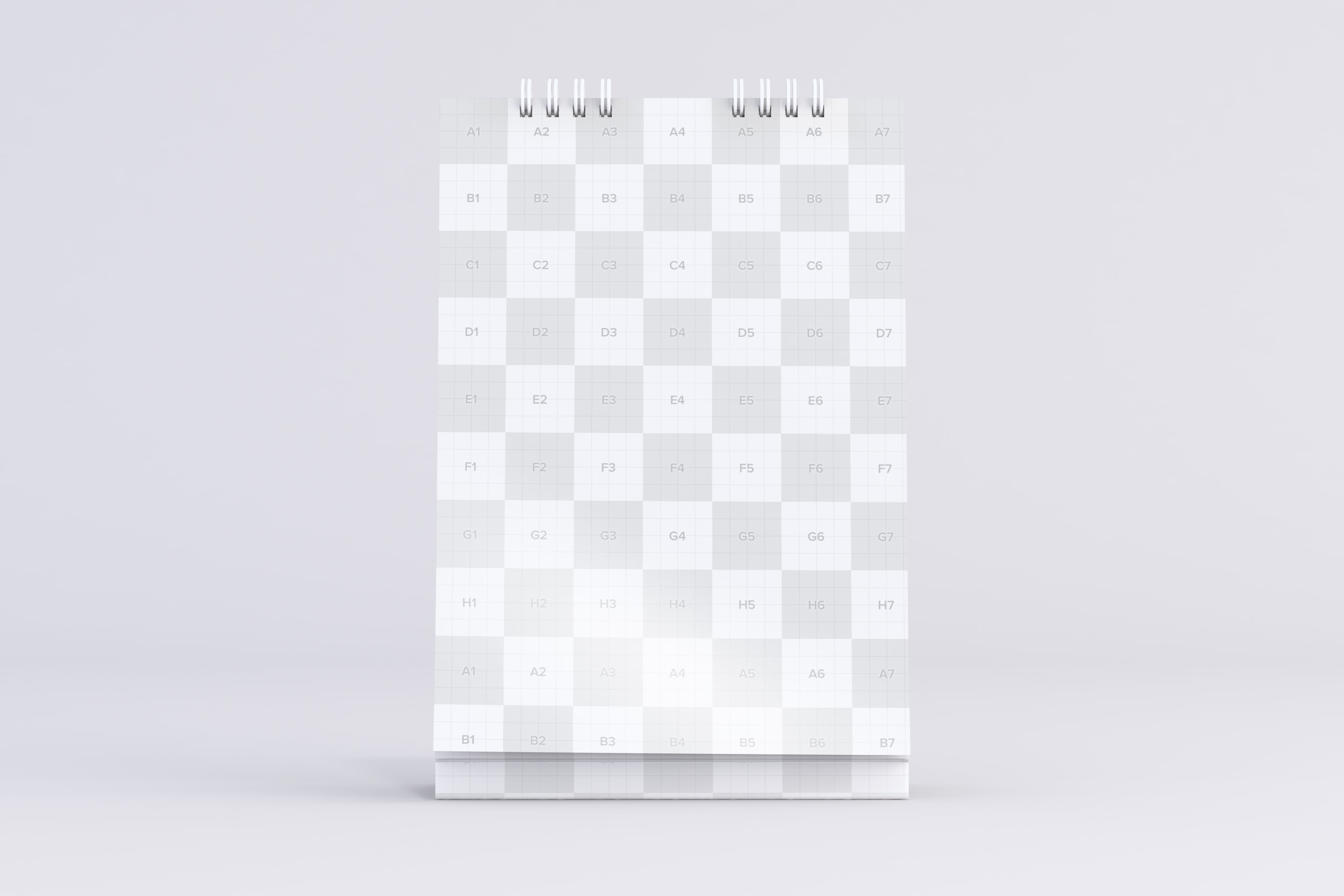 纵向桌面日历设计前视图样机模板 Desktop Portrait Calendar Mockup in Front View插图(1)