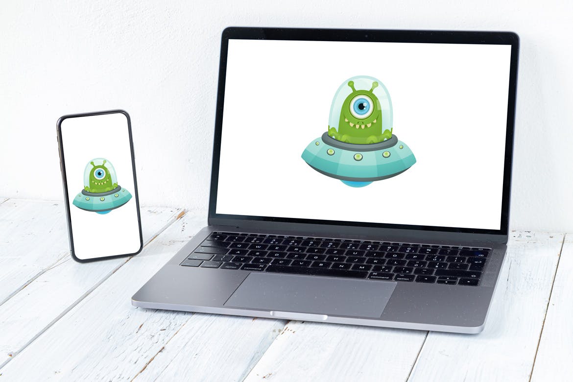 旧木桌上的Macbook&iPhone样机模板v1 Spojeeto Device Mock-ups vol.1插图(11)