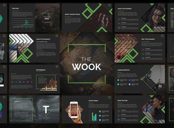 素材库下午茶：一套有逼格的文艺范的PPT模版下载[pptx,黑色+白色]