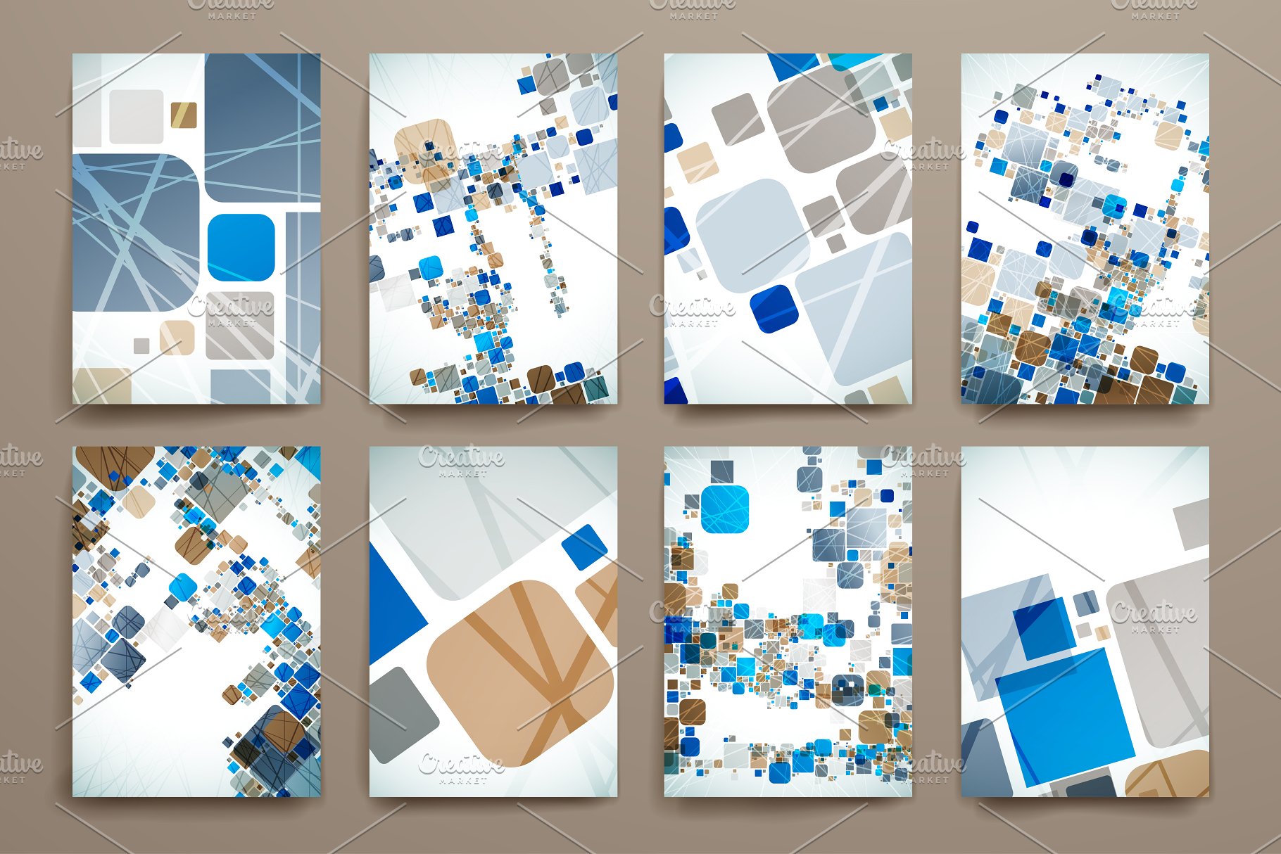 抽象叠加几何图形宣传册模板 Brochure Templates插图(4)