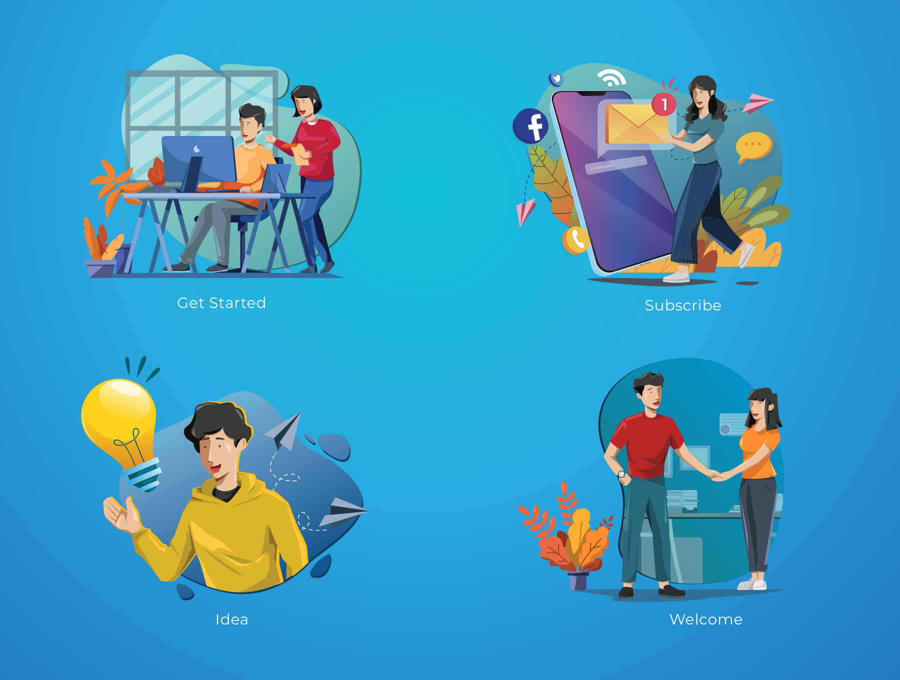 素材库下午茶：鼓励正能量主题矢量插画素材库精选合集插图(3)