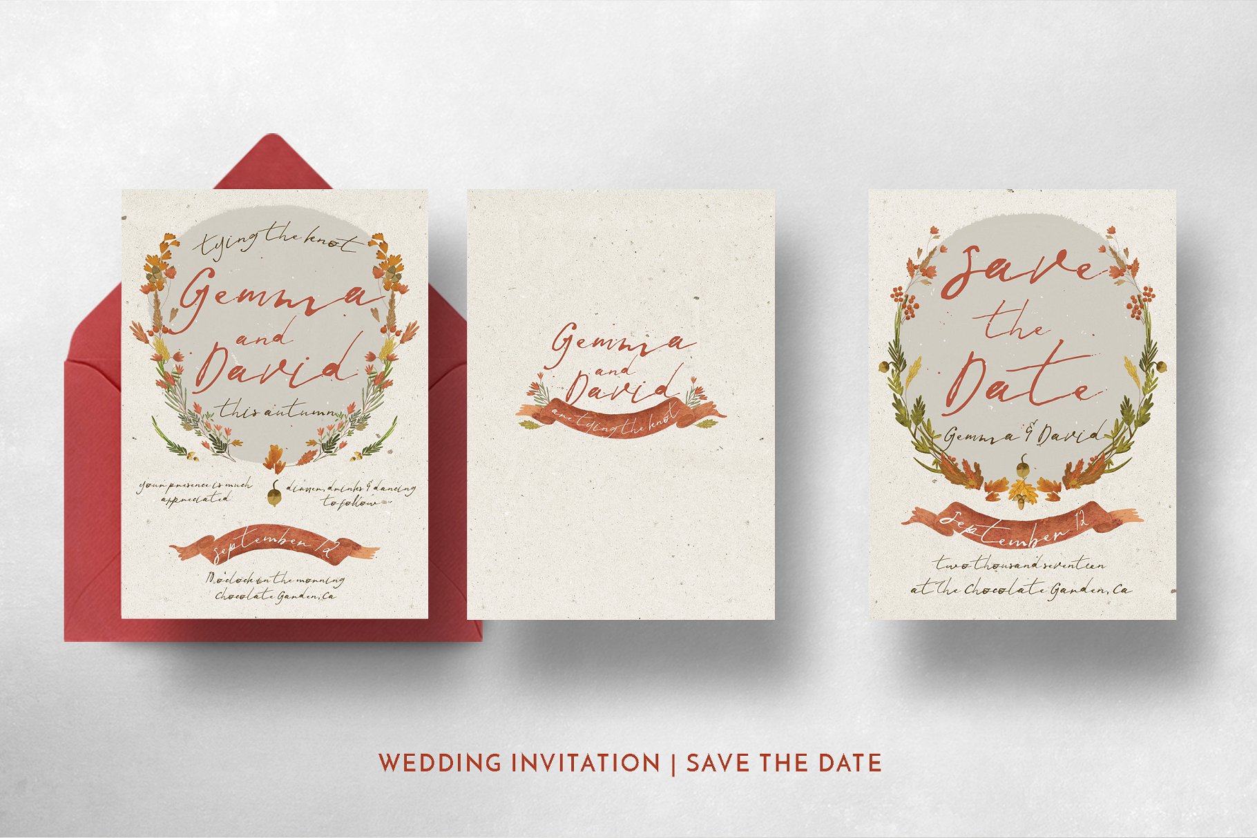 秋季花卉婚礼设计素材套装 Autumn Floral Wedding Suite插图(8)