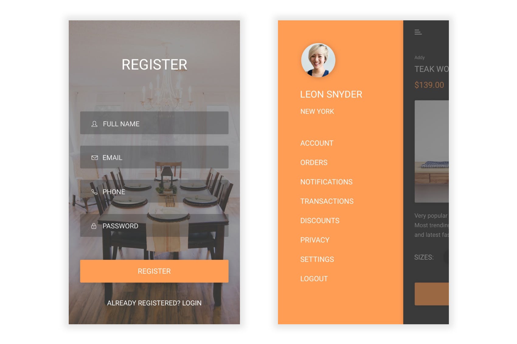 家具网上商城APP应用UI设计PSD模板 Sajja – Furniture Store & Ecommerce for Photoshop插图(2)