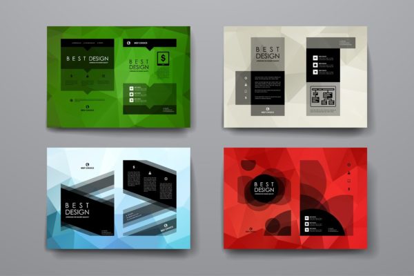 抽象风格小册子海报模板 Set of Beautiful Brochures