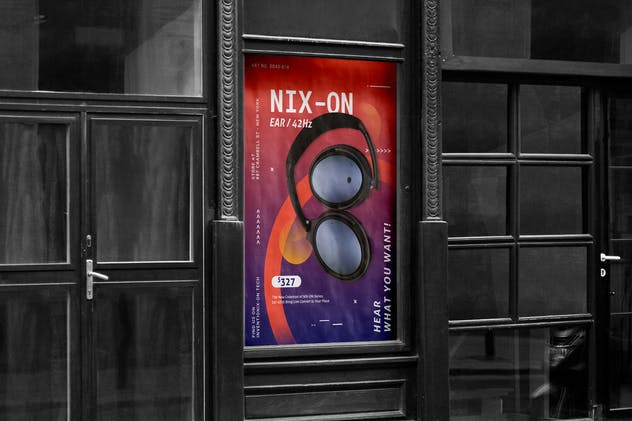 高端耳机电子产品单品促销海报设计模板 Headphone Poster插图(3)