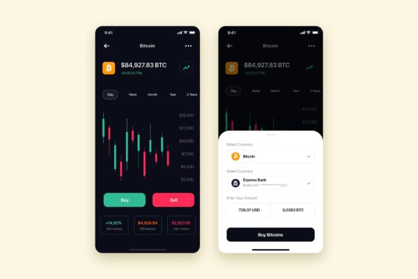 加密货币兑换APP应用UI界面设计素材库精选模板 Crypto Exchange Mobile App UI Kit