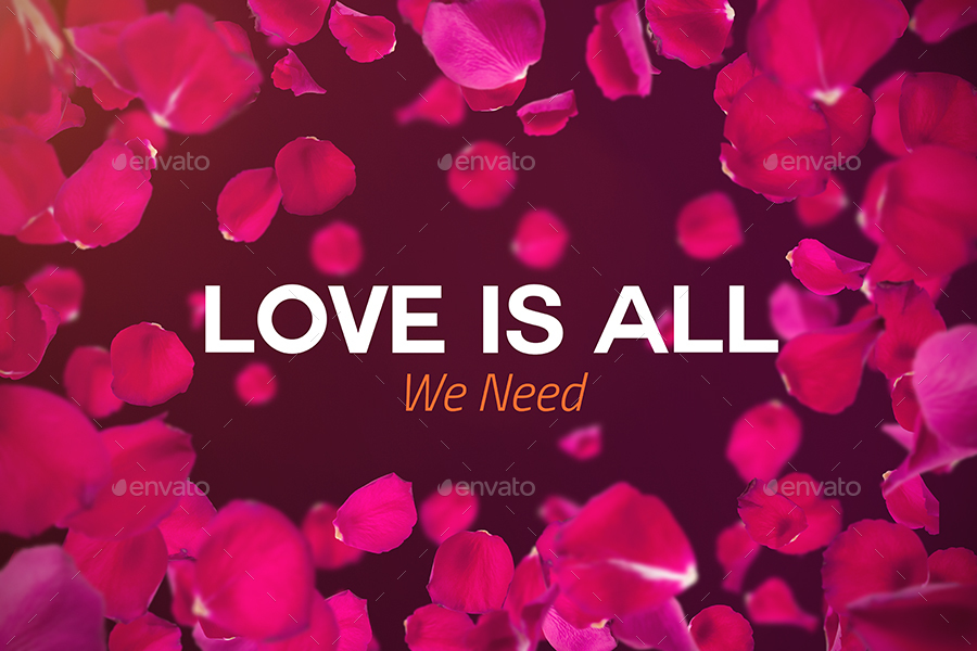 可编辑文本玫瑰花瓣背景素材 4 Rose Petals Backgrounds with Editable Text插图(1)