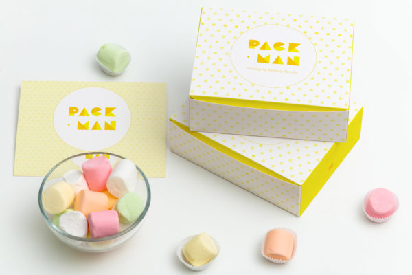甜品包装礼盒设计图预览样机05 Sweet Box Mockup 05