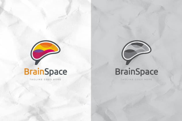 思维大脑教育企业Logo设计模板 Brain Space Logo Template插图(2)