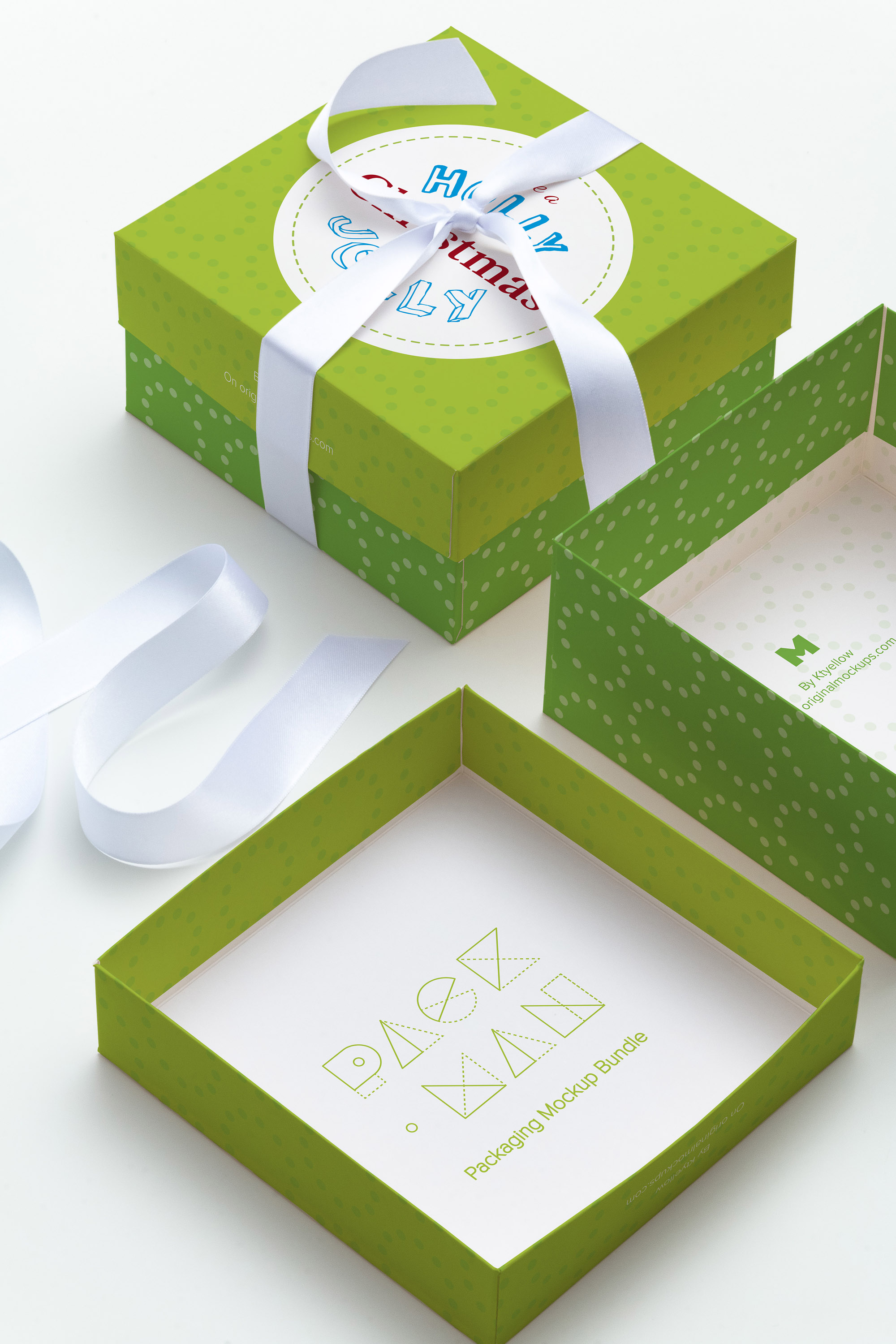 礼品包装盒外观设计样机02 Big Gift Box Mockup 02插图(1)