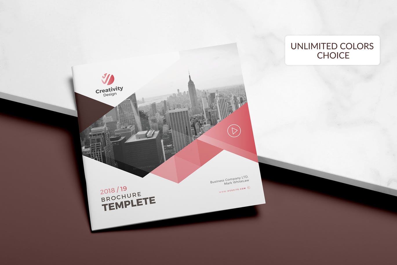 时尚简约高端多用途的正方形楼书杂志画册品牌手册设计模板插图