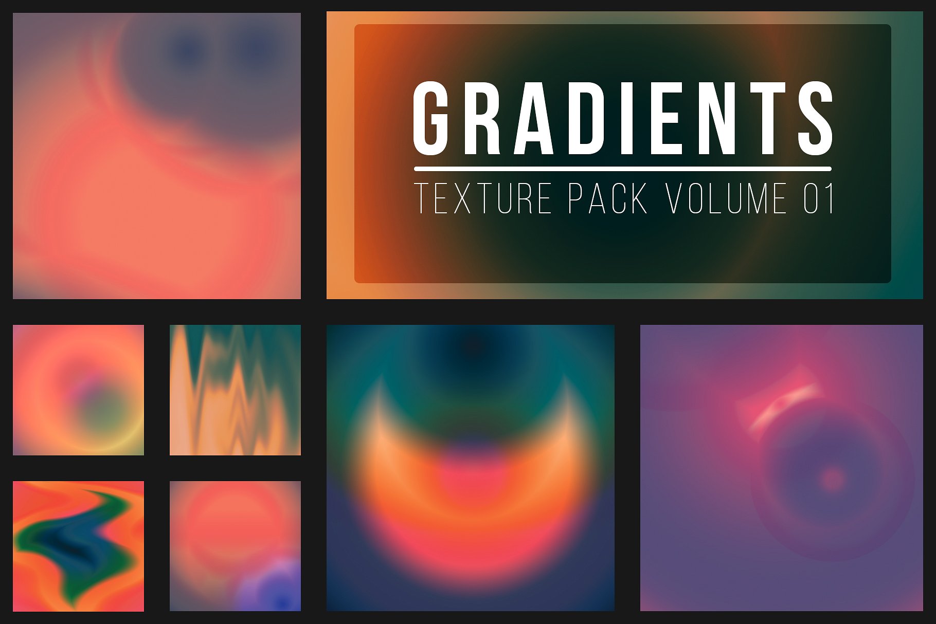 50款七彩渐变抽象线条纹理 50 Gradient Textures Vol. 01插图