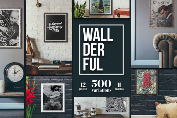 奢华室内画框相框样机模板 “Wallderful” – Frames Mockups