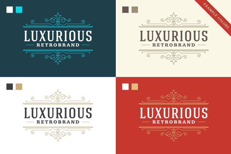 250款字母饰品组合装饰Logo模板 250 ornaments logos & monograms插图(19)