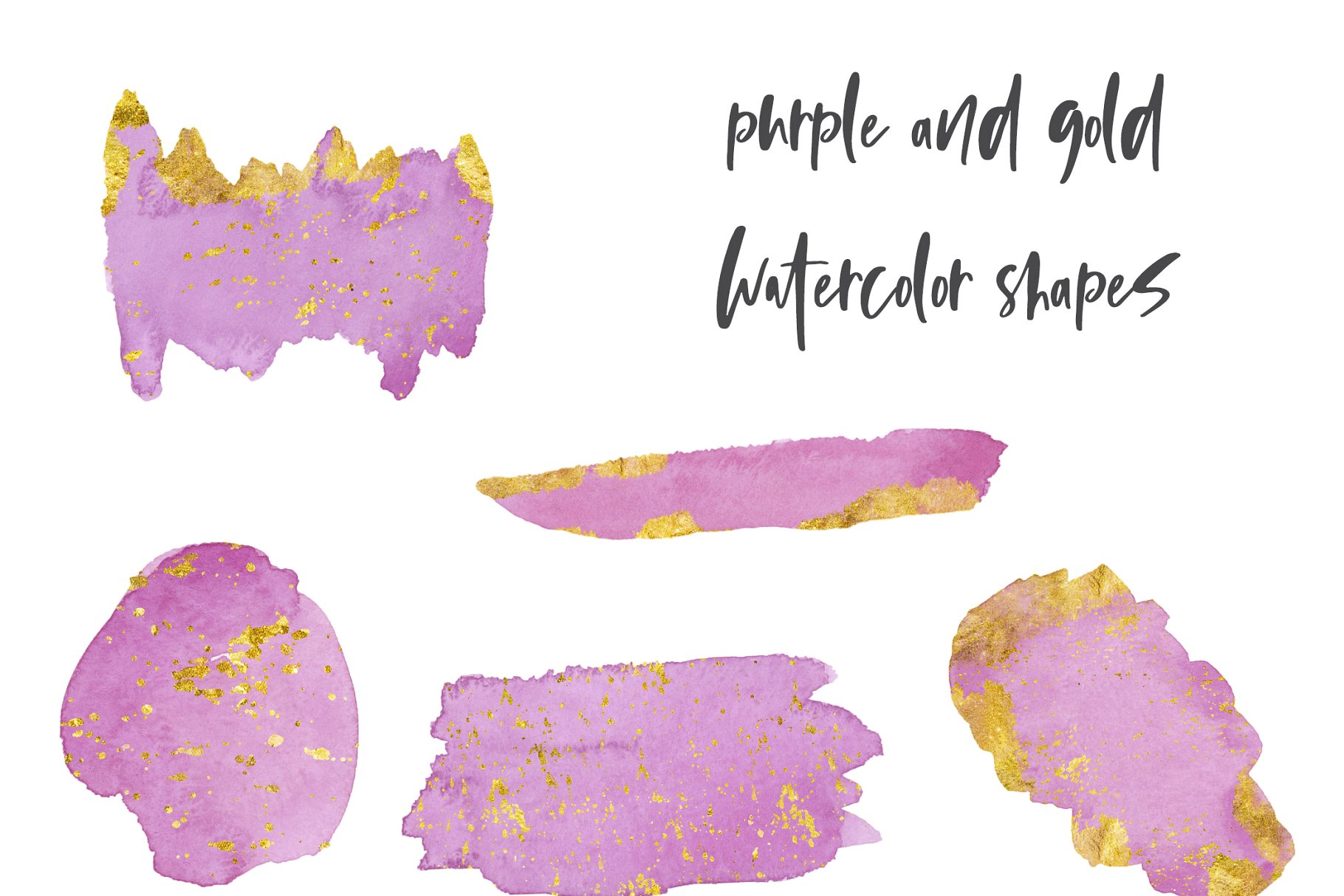 金箔点缀水彩纹理合集 Watercolor and Gold Texture Pack插图(6)