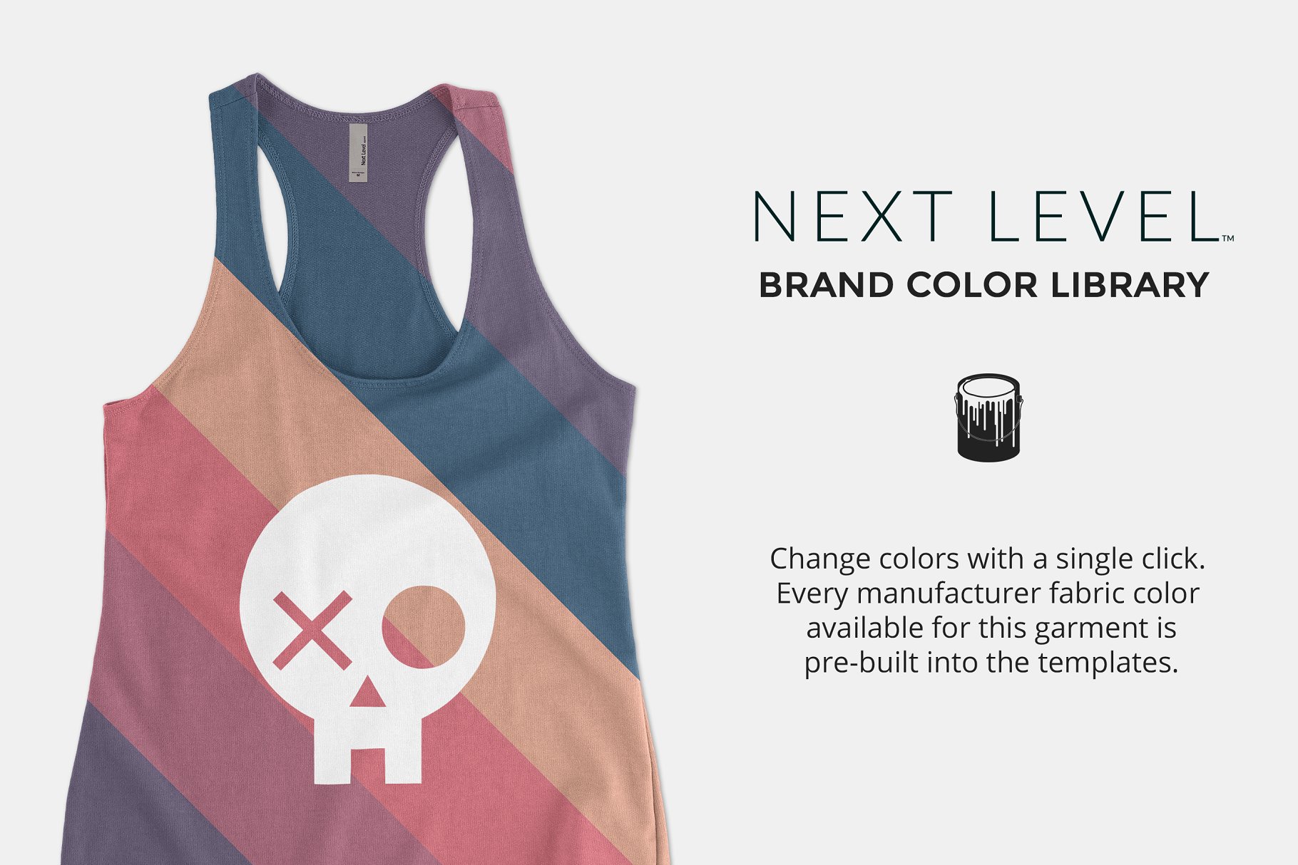 吊带背心样机模板 Next Level 6933 Terry Racerback Tank插图(4)