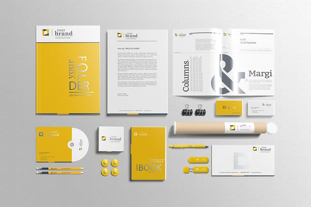 企业品牌VI办公用品样机设计模板V3 Branding-Stationery Mockups V3插图(3)