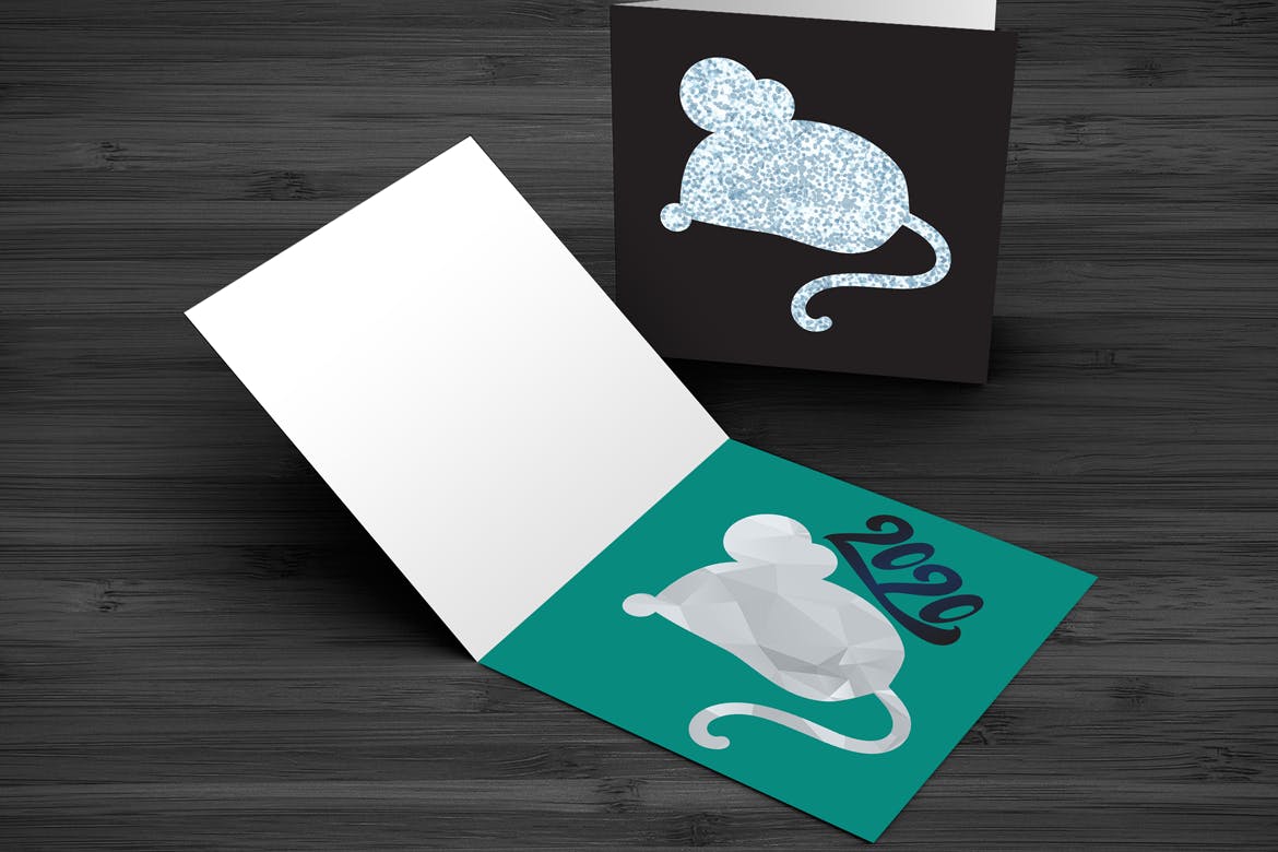 2020年新年快乐标志符号矢量设计图形素材集 Happy 2020 New Year Symbols Set插图(1)