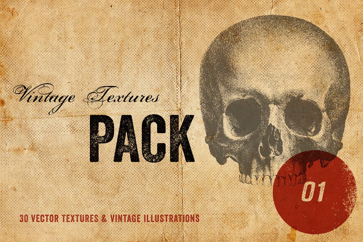 30个复古怀旧风格纹理素材包 Vintage Textures Pack插图