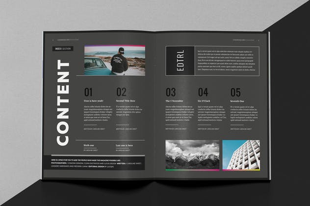 明暗对照法设计风格杂志模板 Chiaroscuro Magazine Template插图(2)