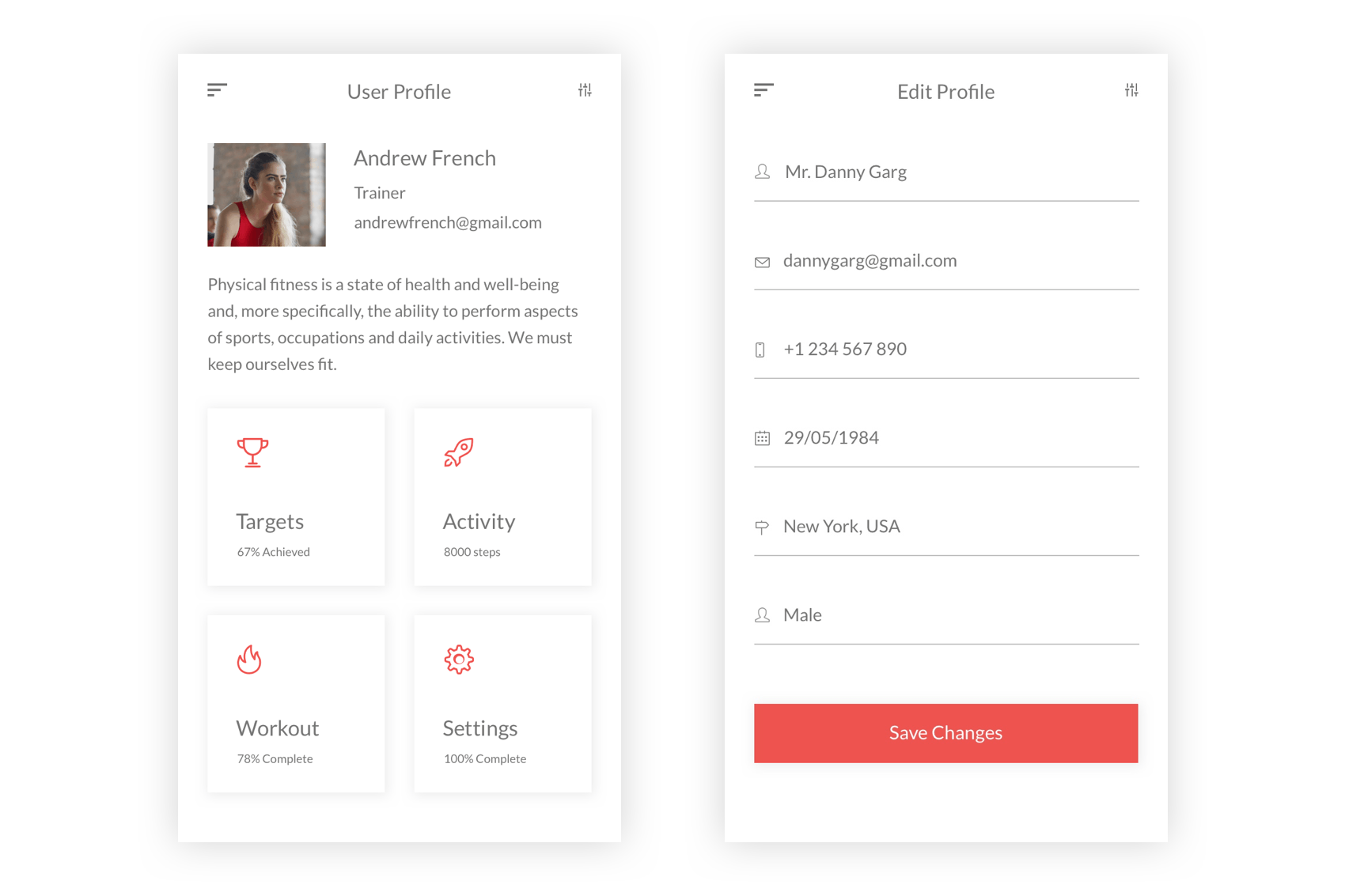 健身俱乐部/健身运动APP应用UI设计套件XD模板 Fitness – Health, Workout & Gym UI Kit in Adobe XD插图(4)