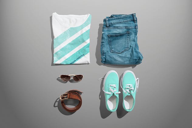 女版圆领T恤服饰印花设计样机素材 Crew Neck T-shirt Mock-up Female Version插图(6)