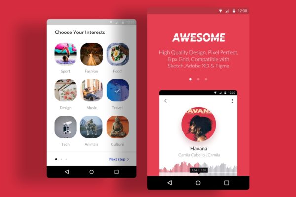 Android应用用户引导页设计素材库精选模板 Awesome Onboard Android App
