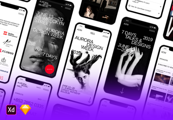 素材库下午茶：IOS平台时尚社交APP应用UI设计素材库精选套件[Sketch,XD]