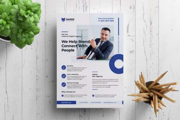 企业品牌营销策划服务商推广传单设计模板 Corporate Flyer