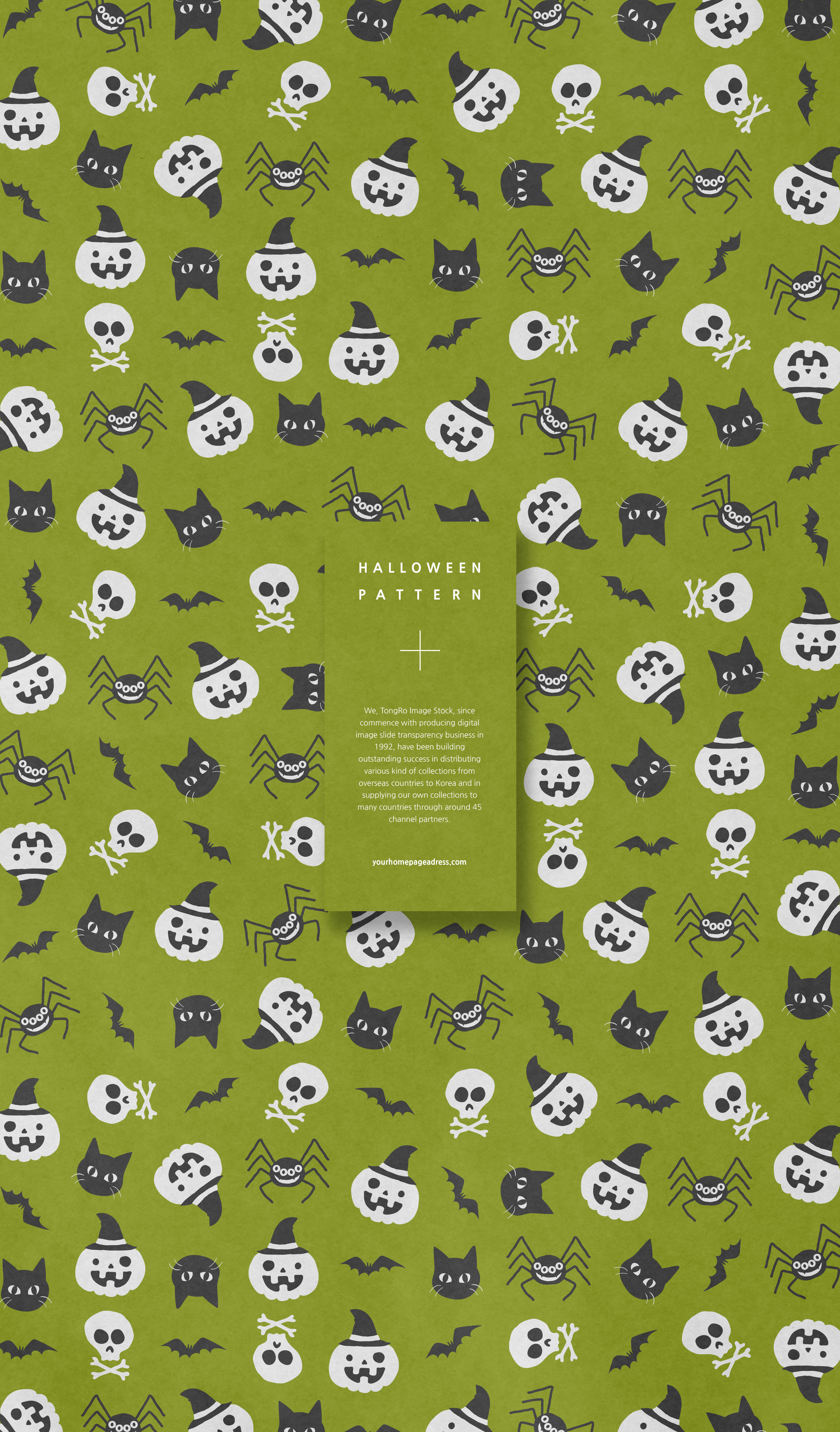 万圣节主题可爱卡通元素背景图案素材插图(3)