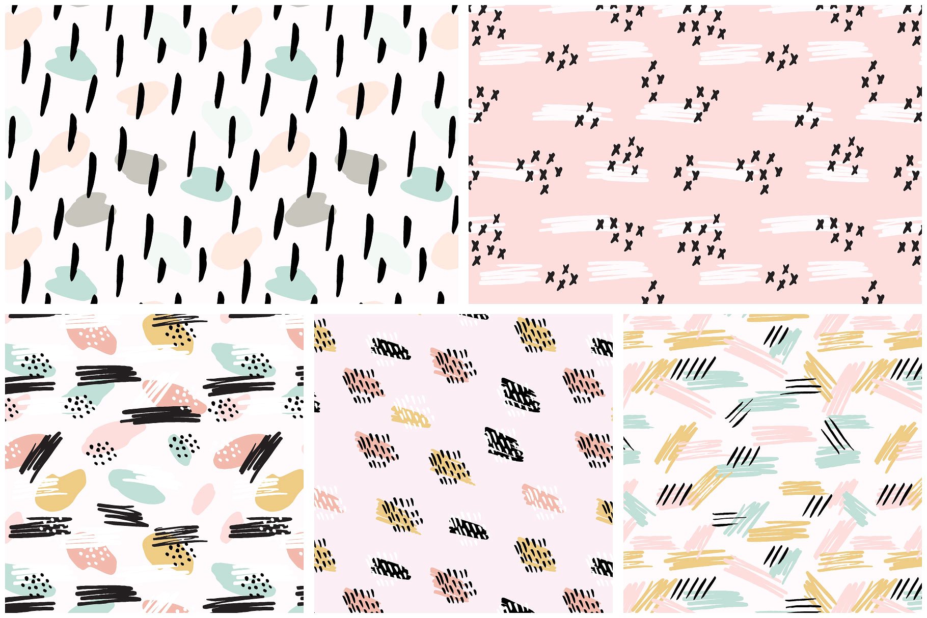 抽象画笔图案纹理 Brush Play Abstract Patterns插图(6)