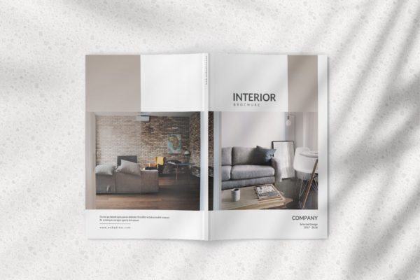 杂志封面封底设计效果图样机素材库精选 Magazine Mockup with Realistic Natural Shadow