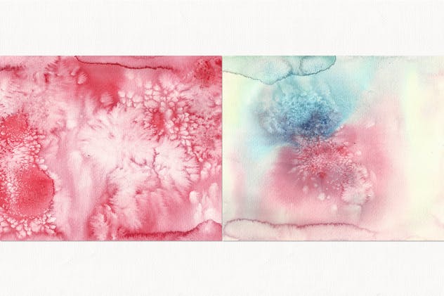 12个优质淡水彩背景套装 Set of 12 Watercolor Backgrounds插图(1)