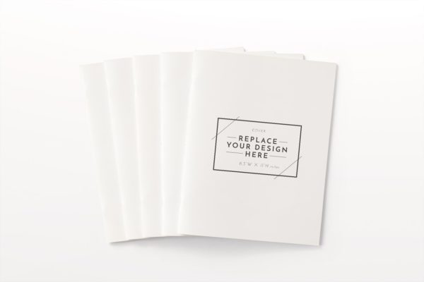 小册子外观设计展示样机模板 US Portrait Brochure Mockups