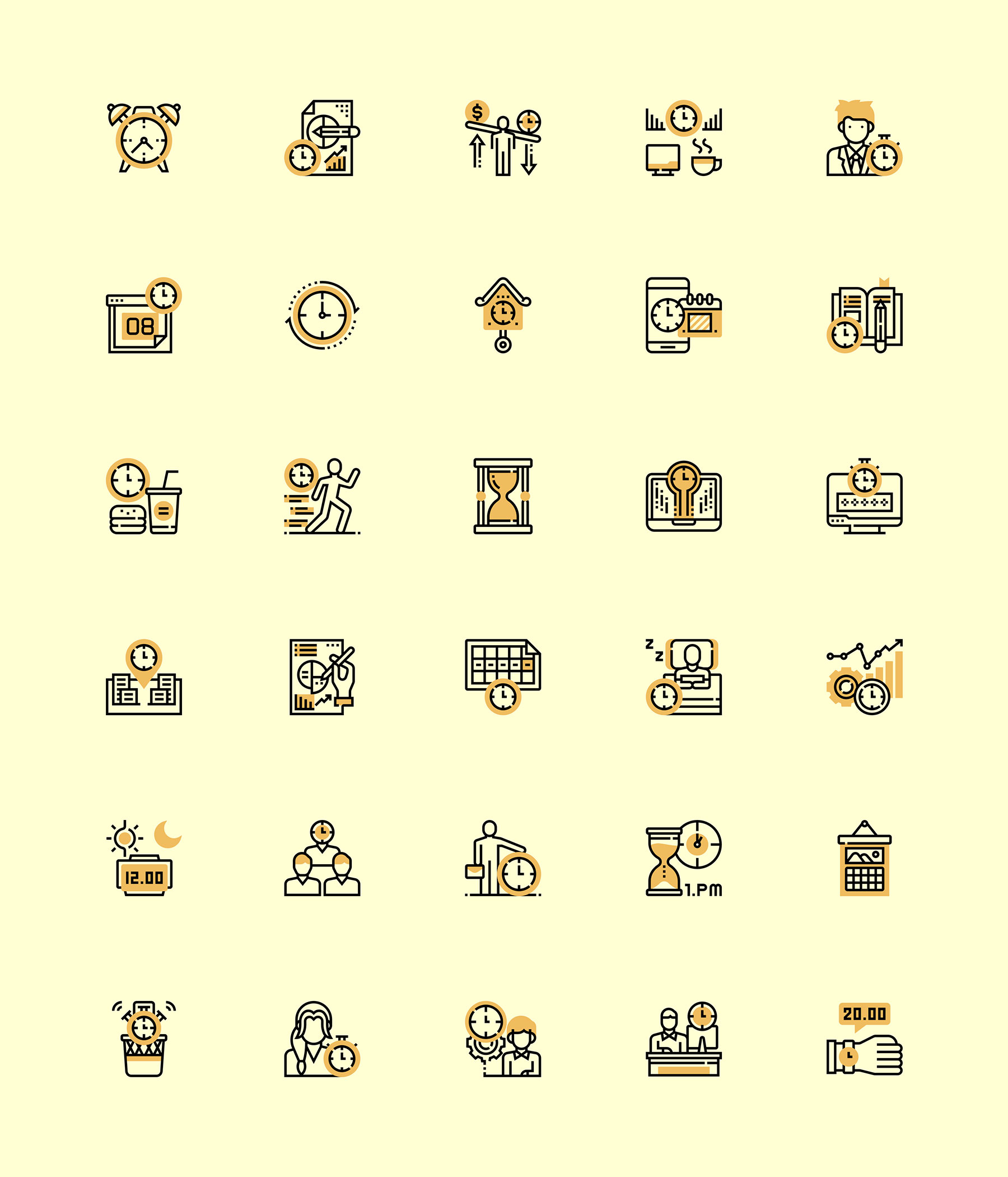 30 枚时间管理元素图标