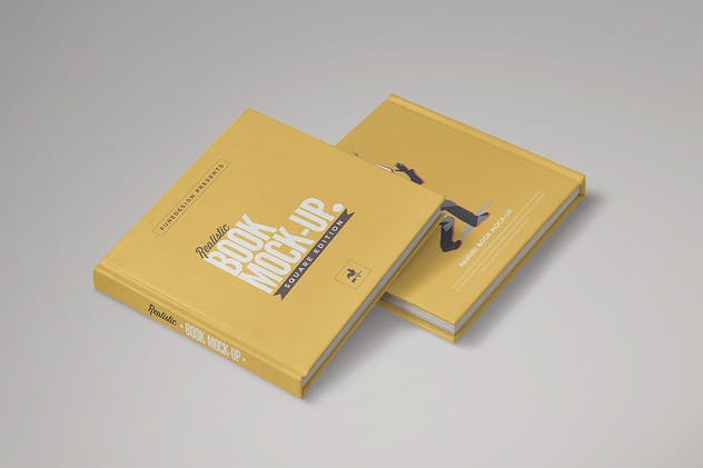 方形精装图书样机模板V2 Square Book Mock-Up 2插图(6)