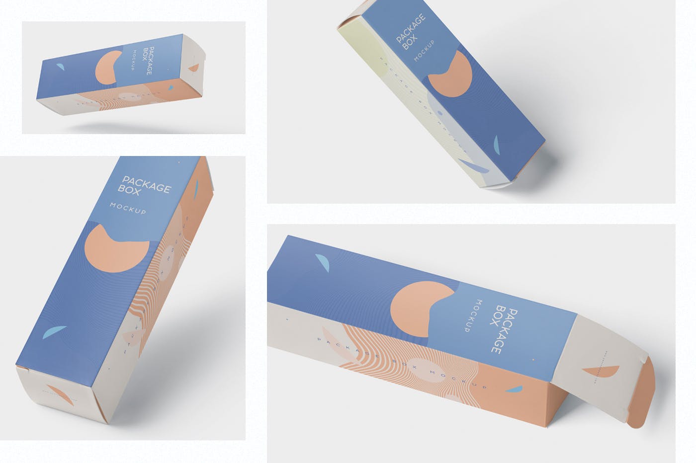 长矩形包装盒外观设计素材库精选 Package Box Mock-Up – Long Rectangle Shape插图(1)
