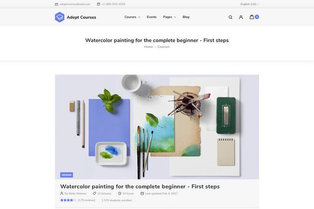 在线学习系统官网设计PSD模板 Adept Courses – Learning Management System PSD Kit插图(5)
